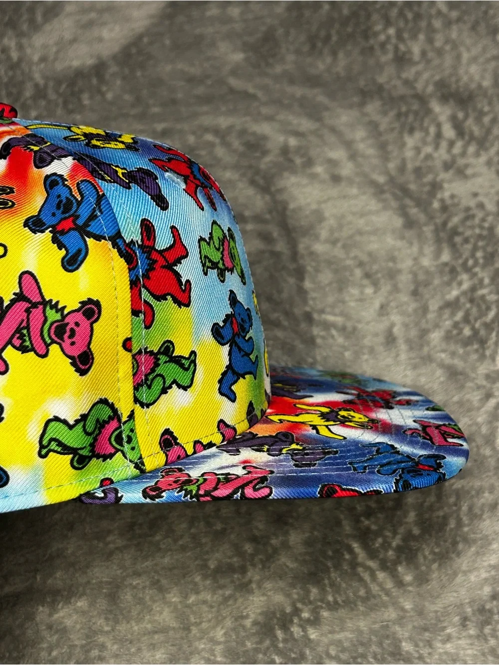 GRATEFUL DEAD Jerry Garcia DANCING BEAR Allover Print SnapBack Hat 2022 Cap